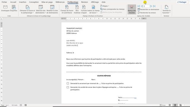 WORD - FAIRE UN PUBLIPOSTAGE (Avec une liste de destinataires sur Excel) смотреть онлайн