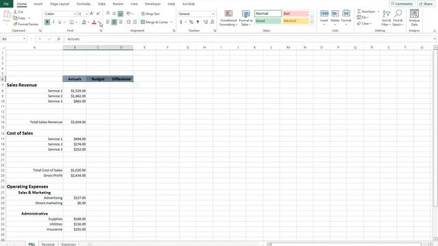 How to make a Profit & Loss statement for any business using Excel смотреть онлайн