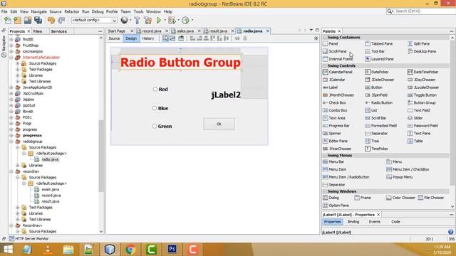 jRadiobutton Buttongroup Example in Java Netbeans смотреть онлайн