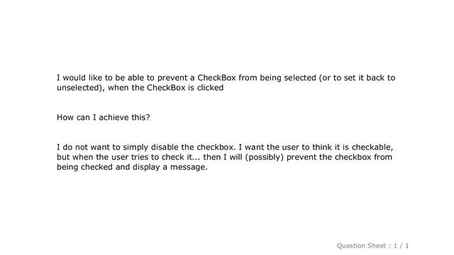 Android : How to prevent a CheckBox from being checked? смотреть онлайн