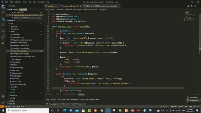 Laravel 8 API Course - #23 make register API смотреть онлайн