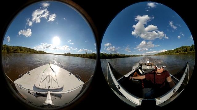 Камера 360 . Прогулка по реке Ока на лодках прогресс 4 и прогресс 2 смотреть онлайн