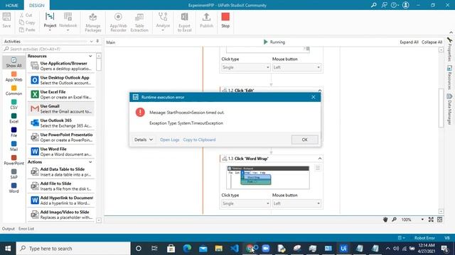 UiPath StudioX | PiP - How to resolve StartProcessInSession timeout error смотреть онлайн