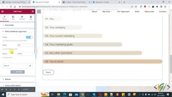 How to Add Conditional Logic Fields in Elementor Forms using Piotnet Addons For Elementor Pro