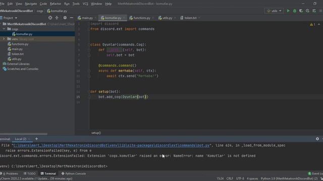 ?Python ile Discord Botu Yapımı - #7 - Cogs & Sınıflama смотреть онлайн