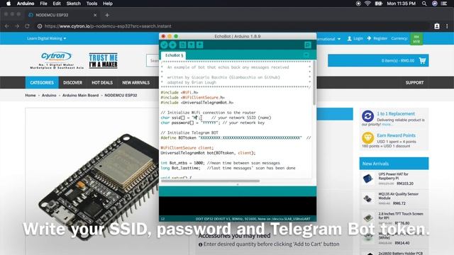 Program Telegram Bot on ESP32 Board [BM] смотреть онлайн