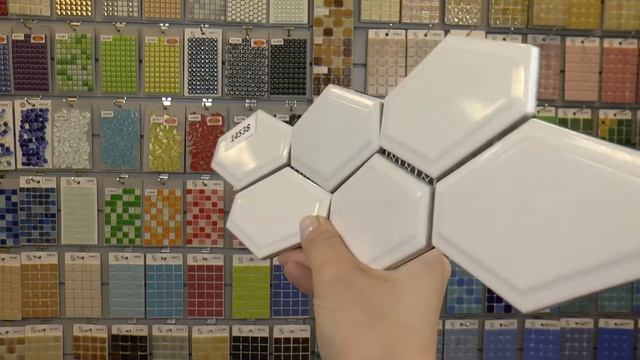 Белая глянцевая керамическая мозаика ромб смотреть онлайн