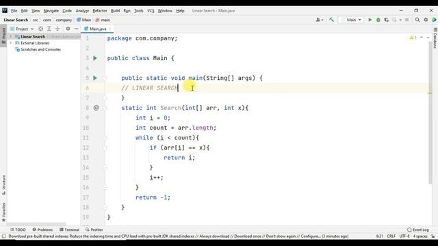Java Linear Search смотреть онлайн