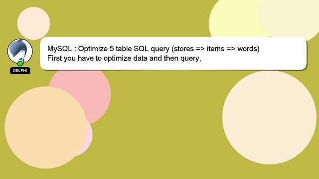MySQL : Optimize 5 table SQL query (stores = items = words) смотреть онлайн