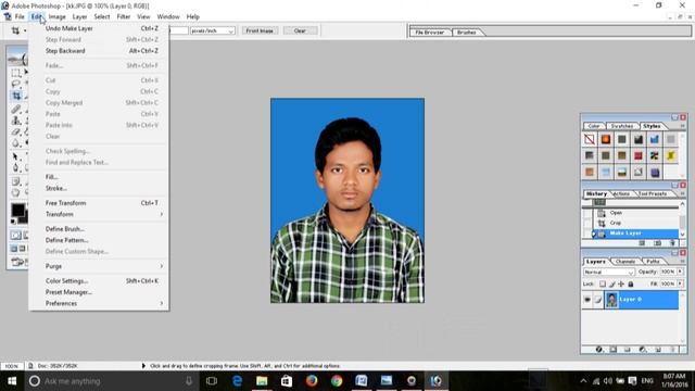 How to create passport size photo in adobe photoshop | Saikiran Panjala смотреть онлайн