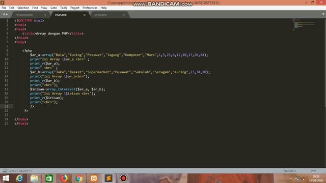 Irisan (array dengan php) смотреть онлайн