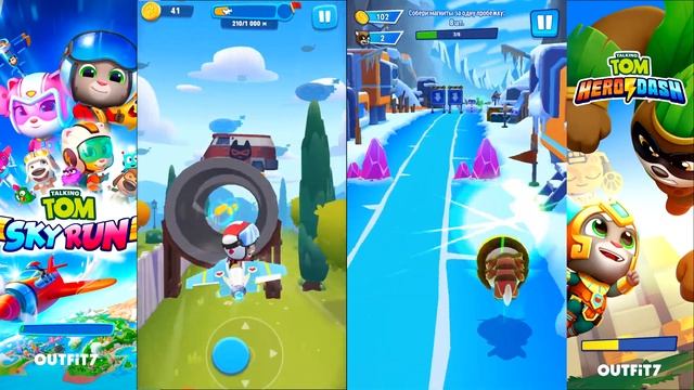 ВОЗДУХ Том Talking Tom Sky Run VS ЗЕМЛЯ Анджела в ПОГОНЯ ГЕРОЕВ и Бег за золотом смотреть онлайн