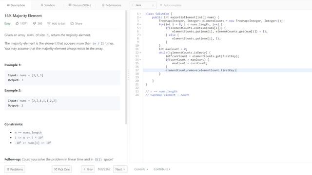 Grind 75 - Majority Element - Java Attempt смотреть онлайн