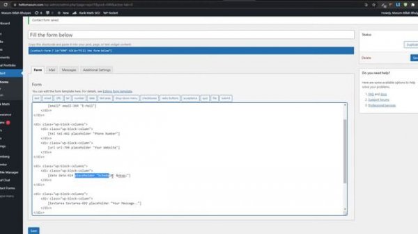 How to set placeholder value for input type date | Contact Form 7