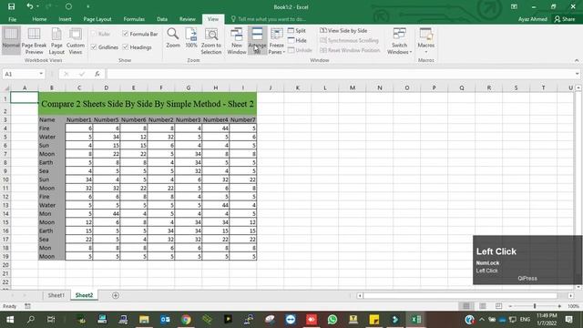 View & Compare Two Sheets SIDE-BY-SIDE in the Same Excel File | Compare two excel sheets at One Pag смотреть онлайн