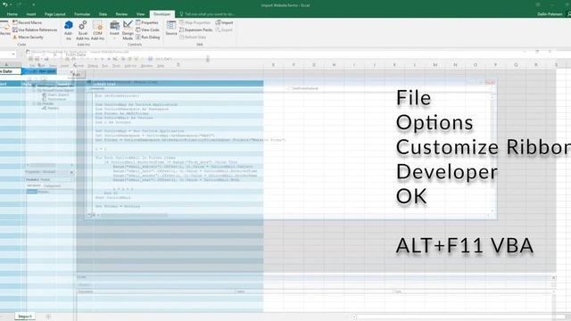 Add Developer Tab To Excel VBA (Office 365 2022) смотреть онлайн