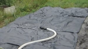 Геотуба для очистки пруда рыбхоза от донных илов