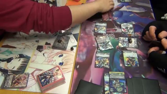 Cardfight Vanguard Angel Feather Rescue (Callum) vs Nova Grappler Blaus (Draven) Game 1 смотреть онлайн