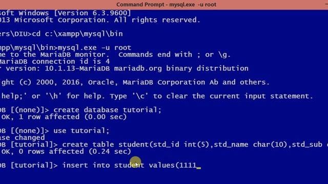 Database mysql || making table in Command prompt смотреть онлайн