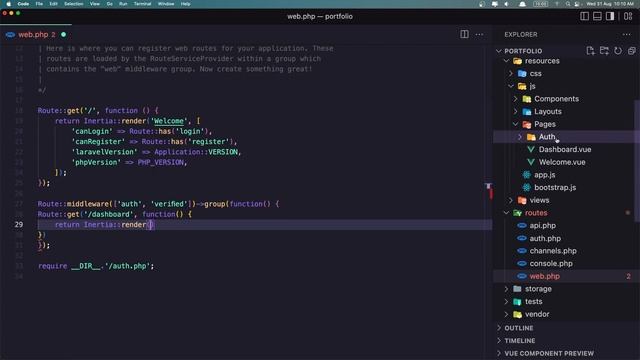 5 Create Routes and Migrations | Portfolio Project with Laravel and Vuejs смотреть онлайн