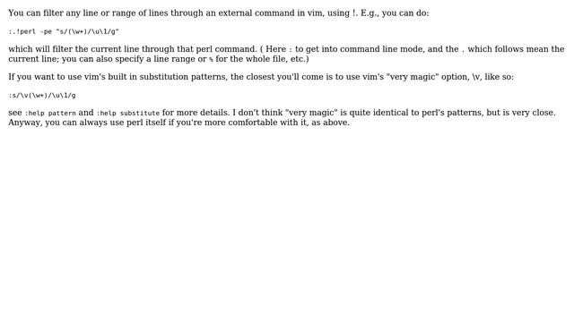 Can I use perl regular expressions in the vim command line? (5 Solutions!!) смотреть онлайн