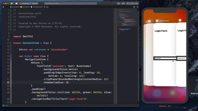 SwiftUI Forms & State - Login Form In SwiftUI With TextField And State In SwiftUI