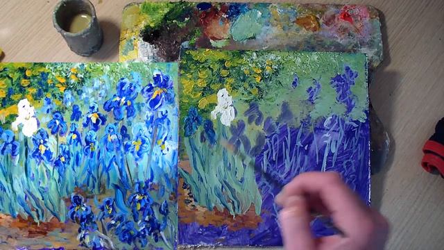 Этюд по мотивам картины Ван Гога ,Ирисы смотреть онлайн