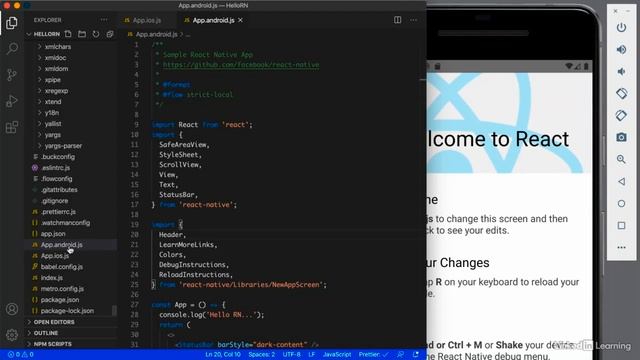 2-React Native Fundamentals | Hello React Native on iOS And on Android смотреть онлайн