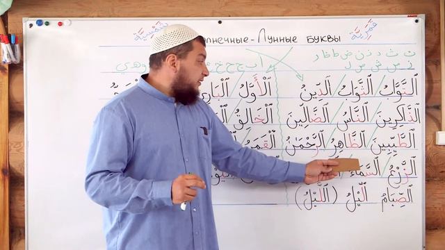 Урок № 15 -- Солнечные и лунные буквы. (Принципы взаимодействия c " ْاَل") (Абу Ясин Руслан Маликов смотреть онлайн