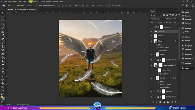 An Angel Photo Manipulation Edit - Speedart Timelapse - Photoshop CC смотреть онлайн