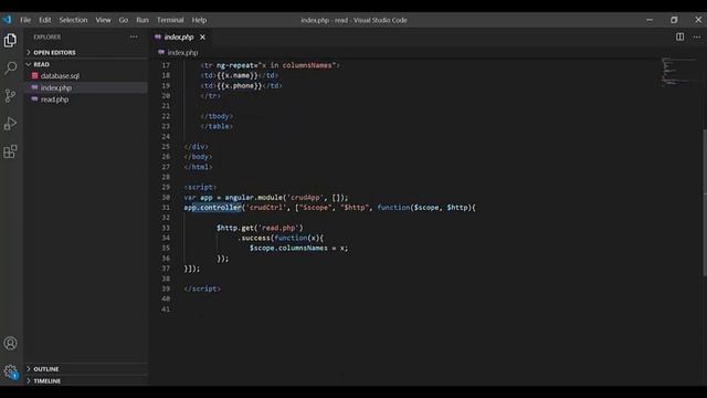 R of CRUD AngularJS PHP MySQL One Minute School смотреть онлайн