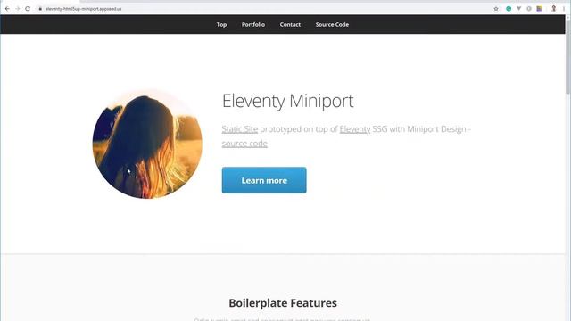 Eleventy Html5Up Miniport - Static Site Boilerplate Code | AppSeed смотреть онлайн