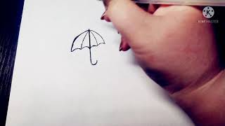 Рисунок гелиевой ручкой "зонт"/Зонт черной гелевой ручкой/Маленькие и простые картинки черной ручкой смотреть онлайн