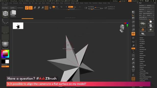 ZBrush 2021: Как выровнять любую поверхность модели по плоскости экрана смотреть онлайн
