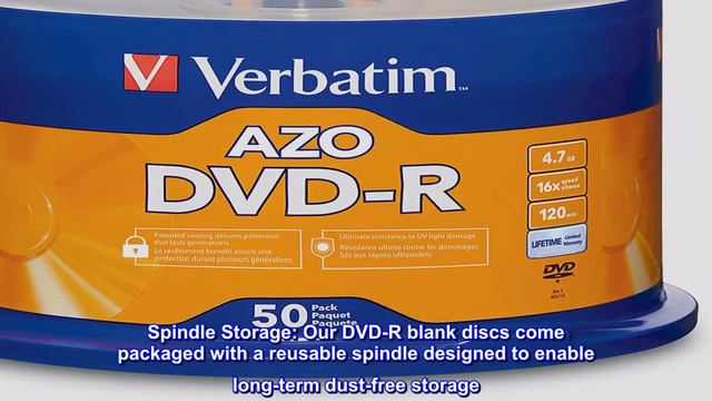Great product - Verbatim DVD-R Blank Discs AZO Dye 4.7GB 16X Recordable Disc - 50 Pack Spindle смотреть онлайн