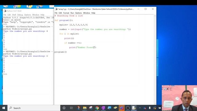 Searching a list or an Array in Python смотреть онлайн