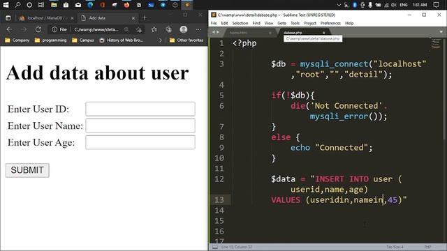 Lesson - 4 | Creating the PHP file and Connecting to the Database and HTML | WAMP (Sinhala) смотреть онлайн
