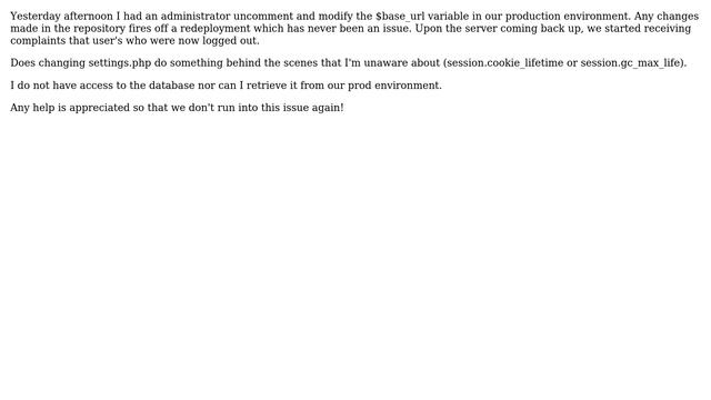 Drupal: Drupal 7 sessions wiped after changing settings.php смотреть онлайн