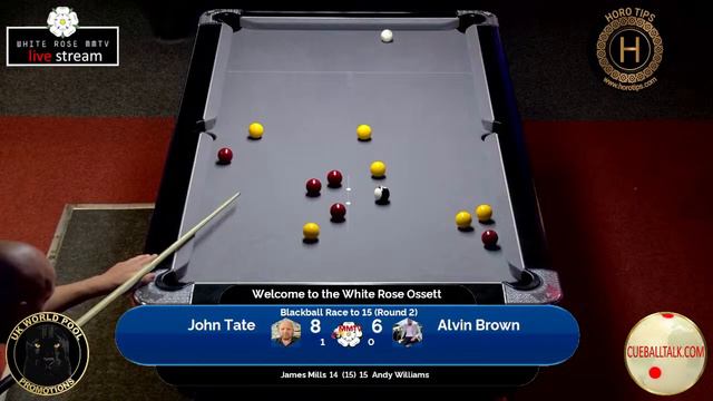 John Tate v Alvin Brown Blackball Race to 15 (Round 2) смотреть онлайн