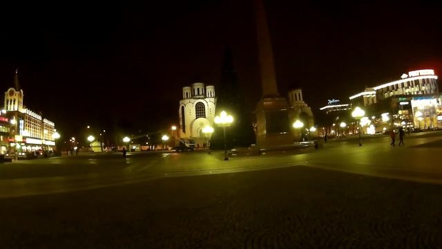 Калининград, Площадь Победы. Вечерний Калининград. Kaliningrad смотреть онлайн