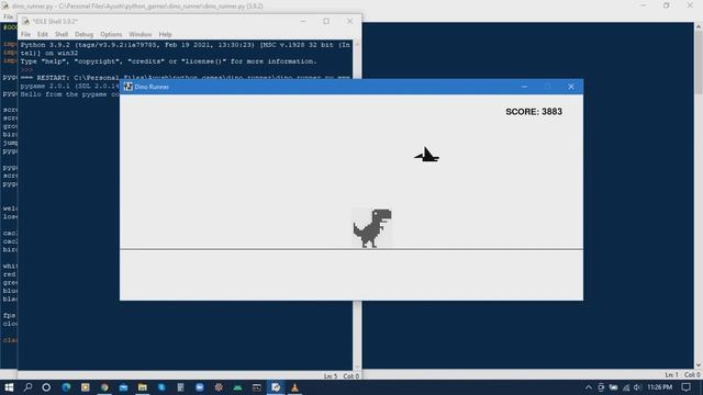 Chrome Dino Runner on Python with Pygame смотреть онлайн