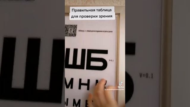 правильная таблица для проверки зрения