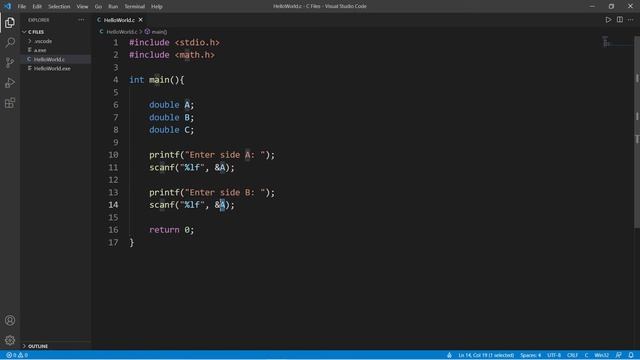 C hypotenuse calculator program ? смотреть онлайн