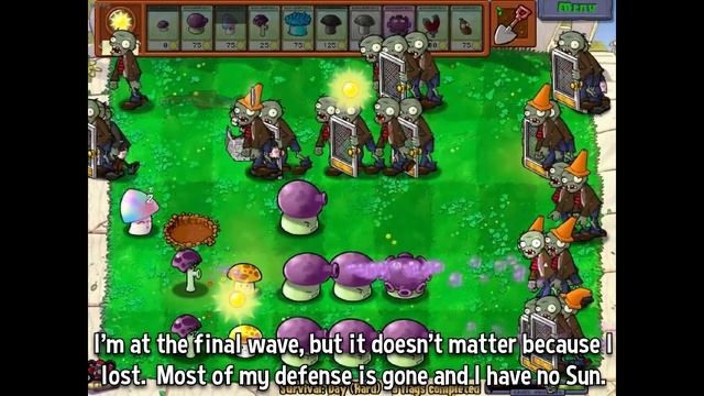 Plants Vs. Zombies Challenge - Survival Day (Hard) With ONLY Mushrooms! смотреть онлайн
