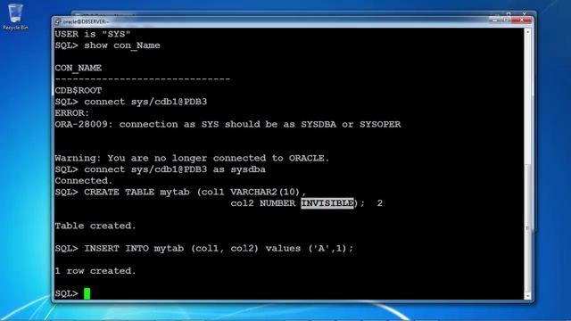 Invisible Column in Oracle Database 12c смотреть онлайн