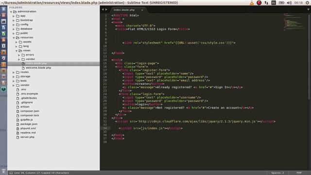 how to integrate authentification template bootstrap into Laravel 5.3 смотреть онлайн