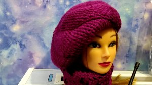 БЕРЕТ+ШАРФИК  КРЮЧКОМ. Осенний комплект для начинающих..mp4