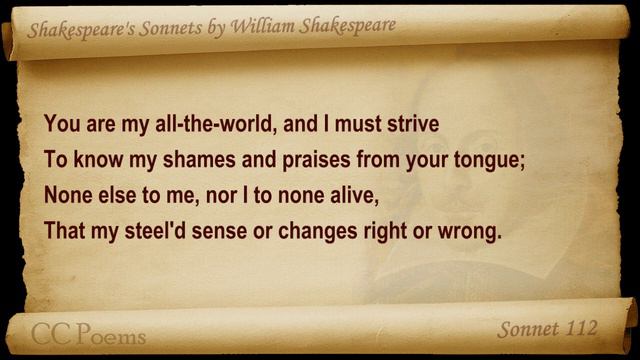 Sonnet 112 by William Shakespeare смотреть онлайн