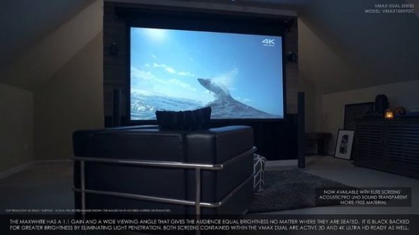 Elite Screens VMAX Dual Series Electric Projection Screen