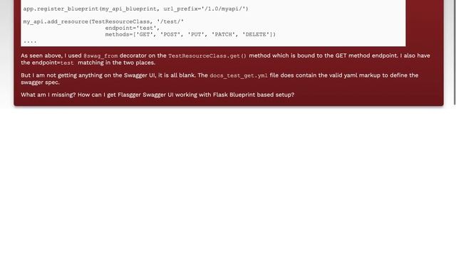 How to use Flasgger with Flask applications using Blueprints? смотреть онлайн